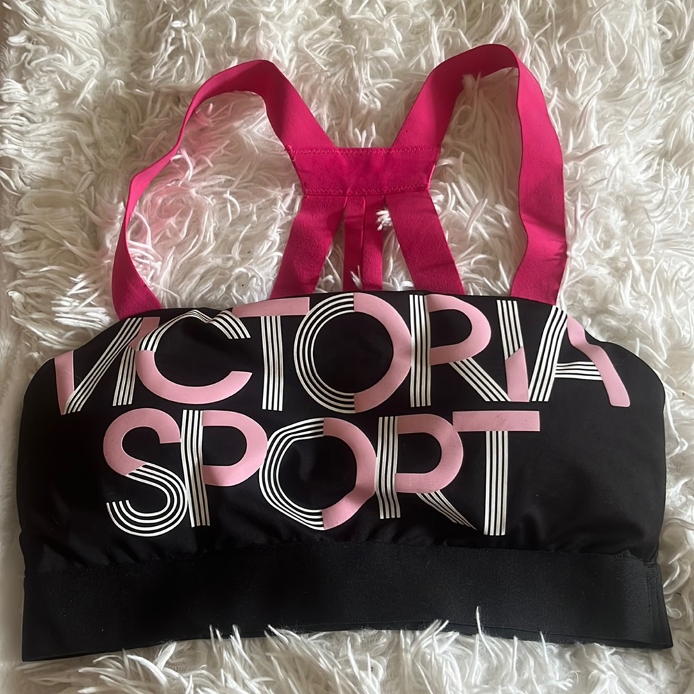 Pink and black Victoria’s Secret sport bra